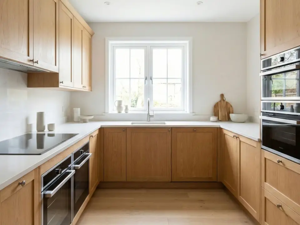 Cuisine dégagée et prête pour un shooting photo Airbnb – Atlantic Selection Capbreton